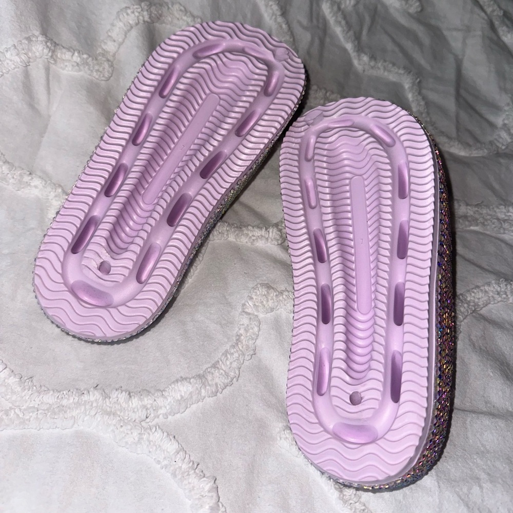 Glittery Rhinstone Platform Slides 💜 - Picture 5 of 5